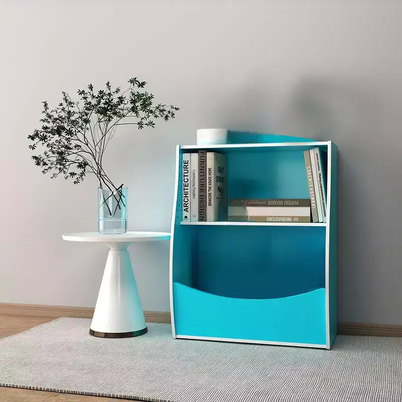 Scaffale per bambini, organizer portaoggetti per libri, libreria a 2 livelli con scomparti aperti per camera da letto, soggiorno, sala giochi