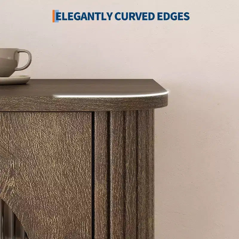 Credenza a buffet da 47" con ante in vetro scanalato e 3 cassetti, madia moderna con ripiani regolabili per cucina, sala da pranzo