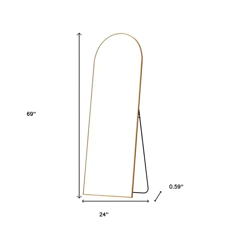 HomeRoots 69 Oro Arco Specchio a Figura Intera con Cornice da Appoggio