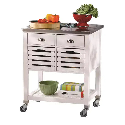 HomeStock 36 in.H Wood Kitchen Carts for Modular Kitchen with 1 Shelf