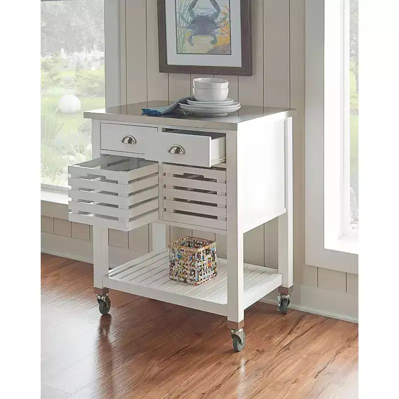 Carrello da cucina in legno da 36" con 1 ripiano per cucina modulare