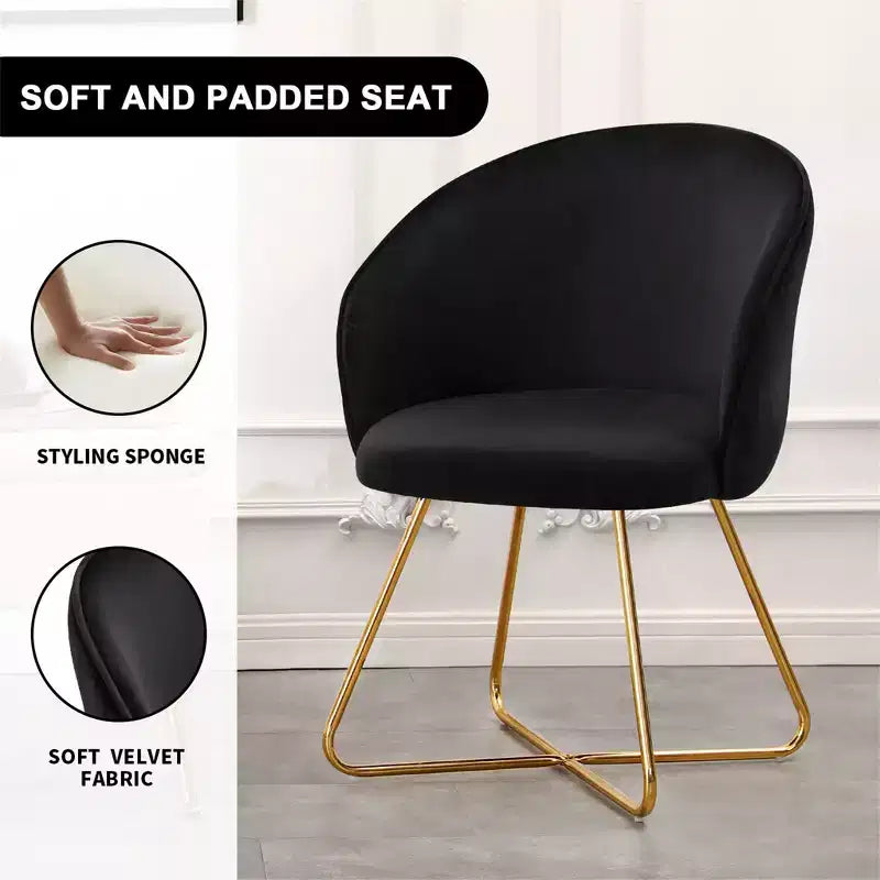 Sedia da toeletta in velluto con schienale, sgabello da trucco imbottito per camera da letto e spogliatoio