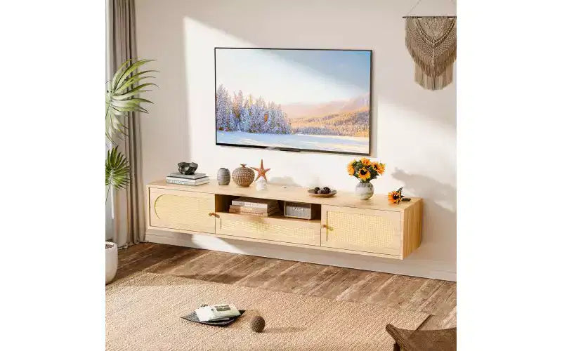 Karl Home Oak Wall Mounted TV Stand