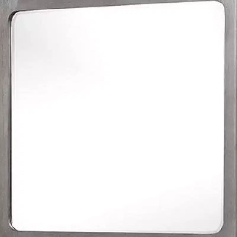 Specchio da cassettone 40" con bordo smussato, cornice in legno di gomma grigio caldo