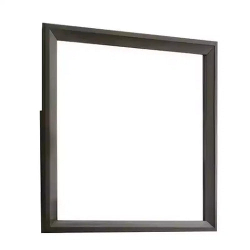 Specchio da comò con bordo smussato da 35", cornice in legno marrone