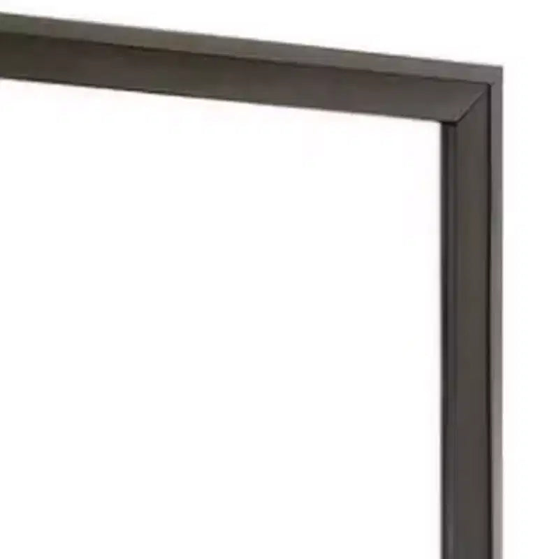 Specchio da comò con bordo smussato da 35", cornice in legno marrone