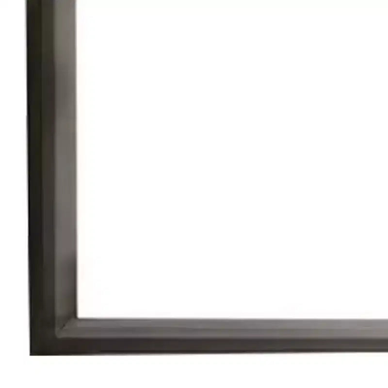 Specchio da comò con bordo smussato da 35", cornice in legno marrone