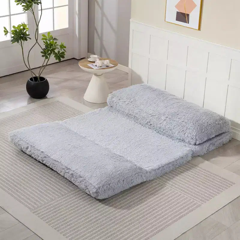 Divano a sacco a pavimento, materasso pieghevole in peluche, materasso a pavimento pieghevole largo, divano letto a muro con imbottitura in schiuma