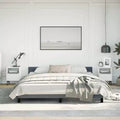 Bed Frame With Headboard Dark Grey Velvet California King Modern