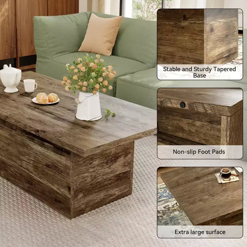 Tavolino da Caffè Dyonery, Tavolini da Salotto Moderni in Legno Ingegnerizzato, Tavolino da Accento in Legno Rustico Stile Fattoria per Soggiorno e Ufficio