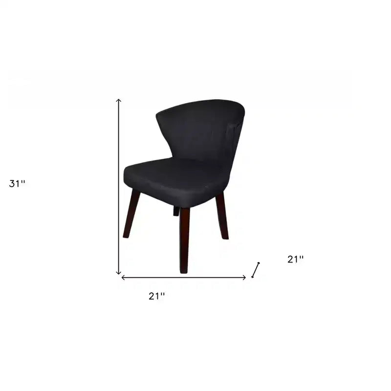 Sedia da pranzo HomeRoots con struttura in legno massello e seduta in cotone color carbone ed espresso