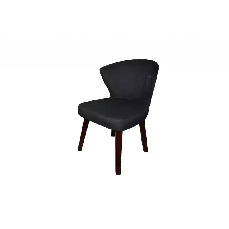 Sedia da pranzo HomeRoots con struttura in legno massello e seduta in cotone color carbone ed espresso