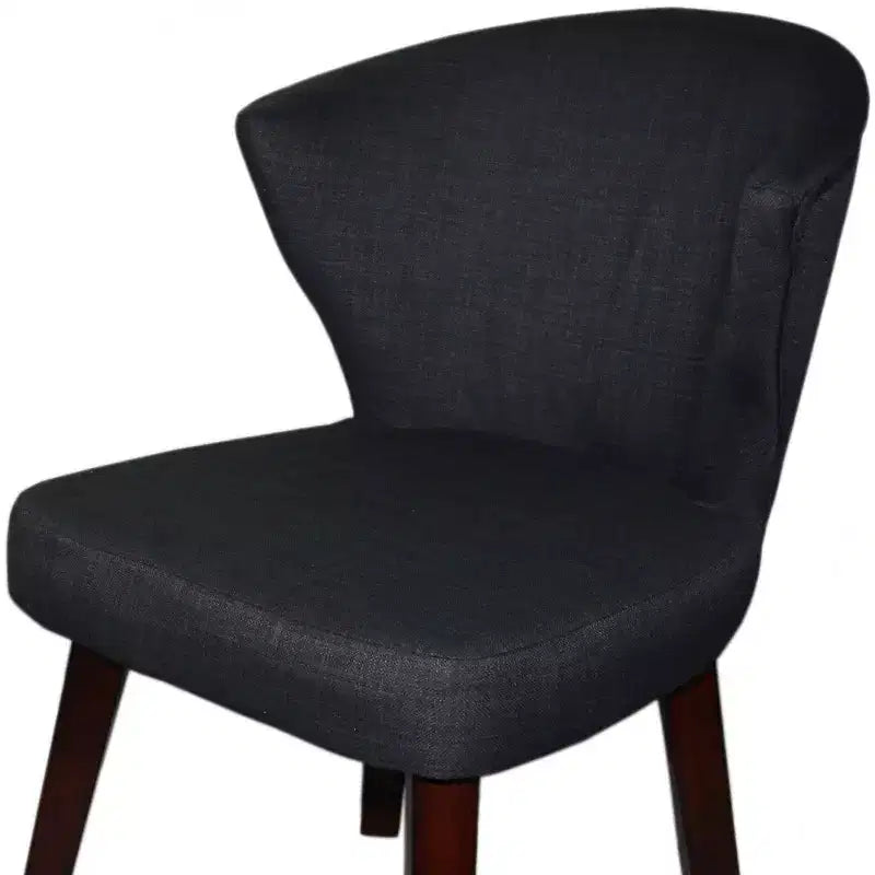 Sedia da pranzo HomeRoots con struttura in legno massello e seduta in cotone color carbone ed espresso