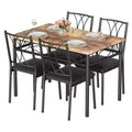 Dining Table Set for 4, 5-Piece Kitchen Table and Chairs Set, Rectangular Kitchen Table Set for Small Space, Apartment, Studio