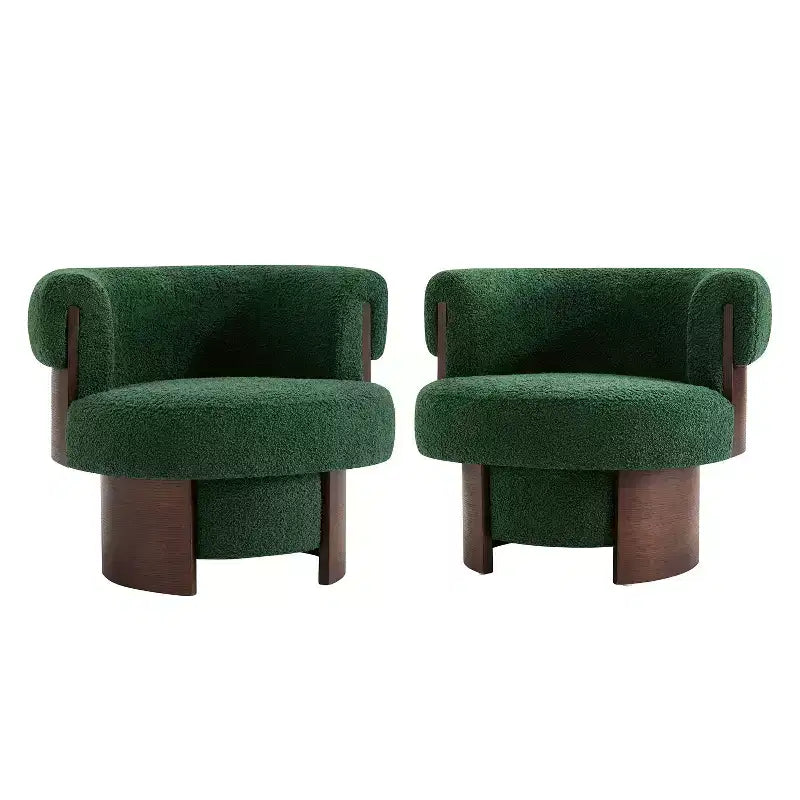 Poltrona a botte girevole imbottita scultorea ricurva, poltrona moderna di design
