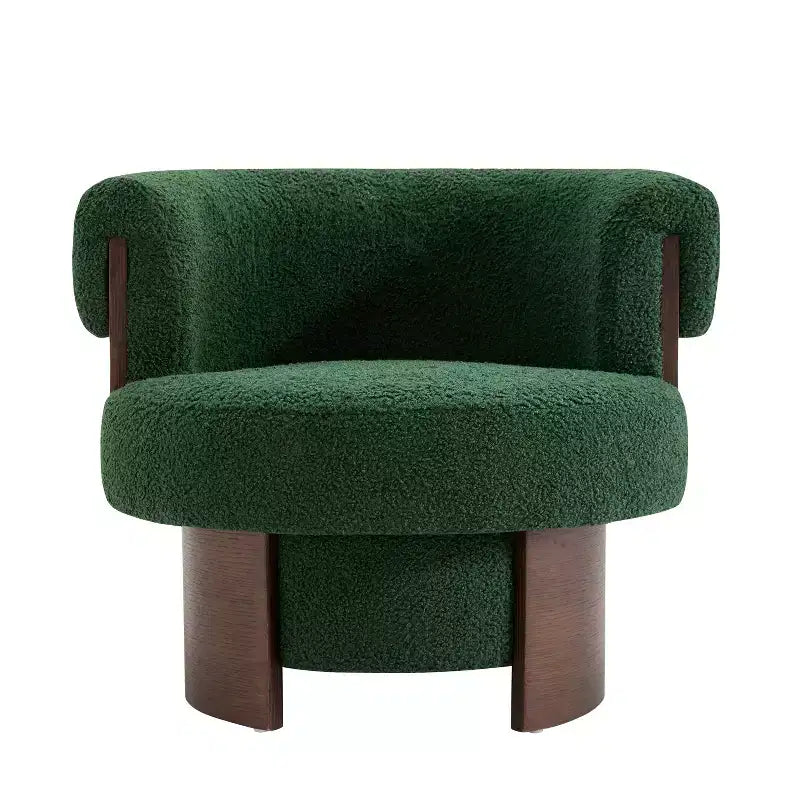 Poltrona a botte girevole imbottita scultorea ricurva, poltrona moderna di design