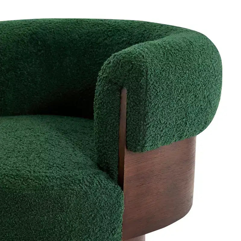 Poltrona a botte girevole imbottita scultorea ricurva, poltrona moderna di design