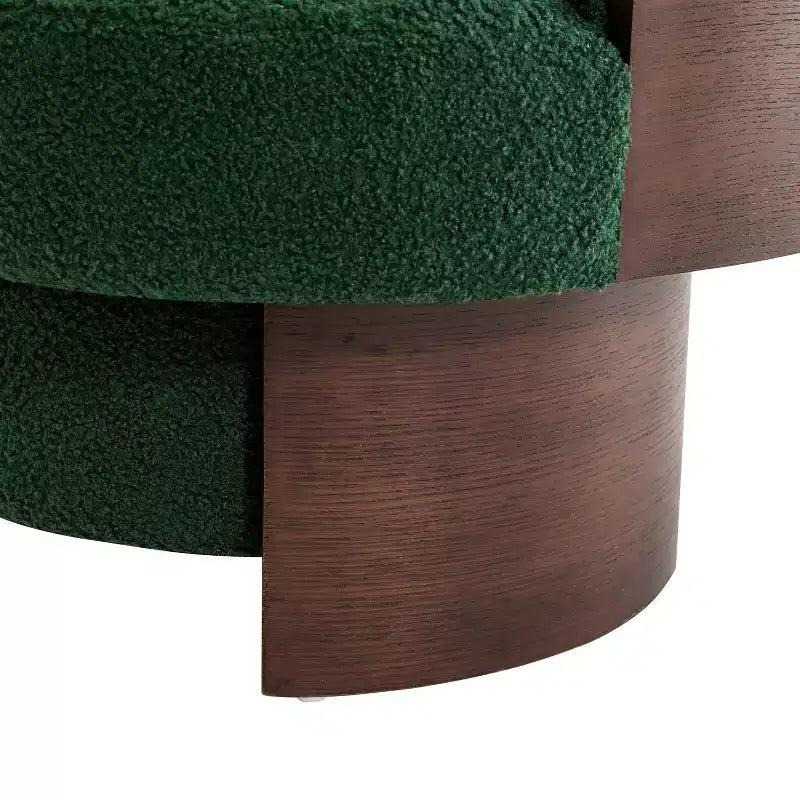 Poltrona a botte girevole imbottita scultorea ricurva, poltrona moderna di design
