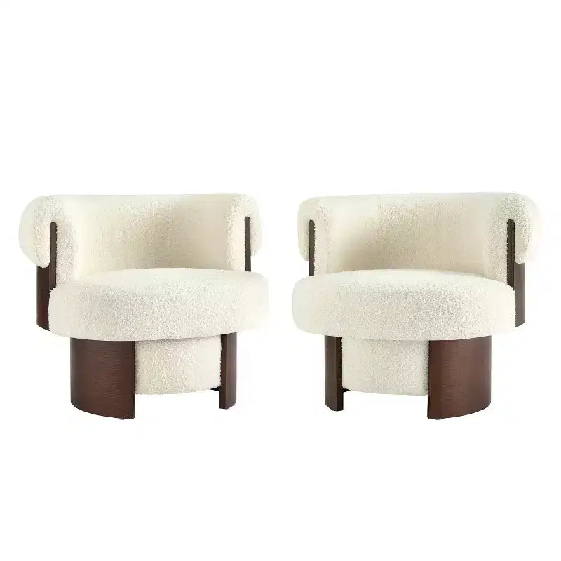 Poltrona a botte girevole imbottita scultorea ricurva, poltrona moderna di design