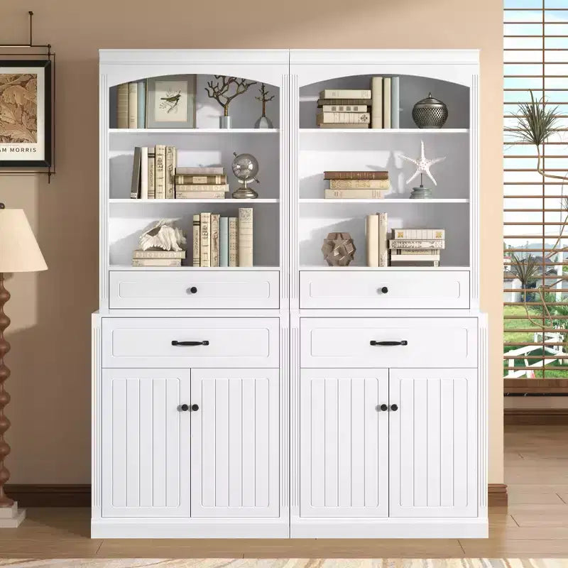 GDFStudio Olivia Modern Wood Bathroom Storage Cabinet with Enclosed Doors, Drawers and Adjustable Shelves