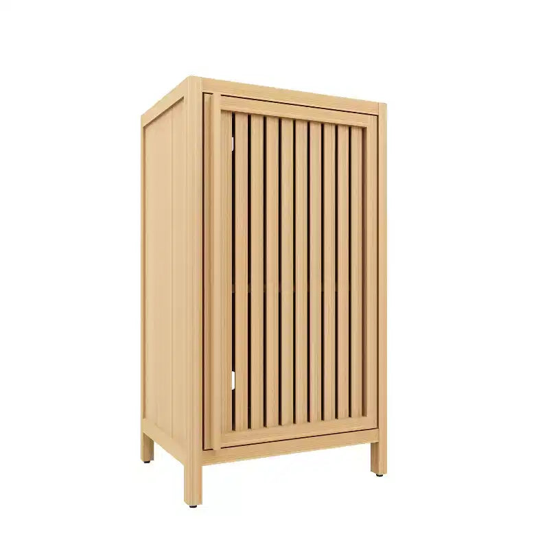 sumyeg Bamboo Bathroom Storage Cabinet with Door and Adjustable Shelf, Freestanding Floor Organizer for Multiple Rooms