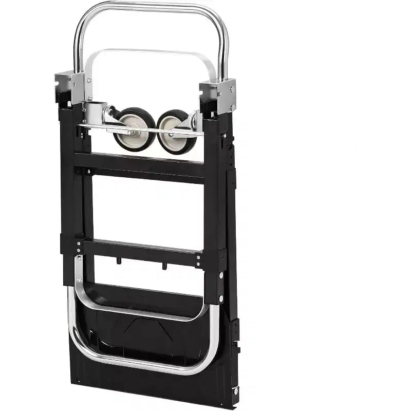Carrello manuale convertibile 2 in 1, capacità di carico 300 kg, carrello pieghevole con ruote, cinghie elastiche, carrello pieghevole in acciaio al carbonio per magazzino