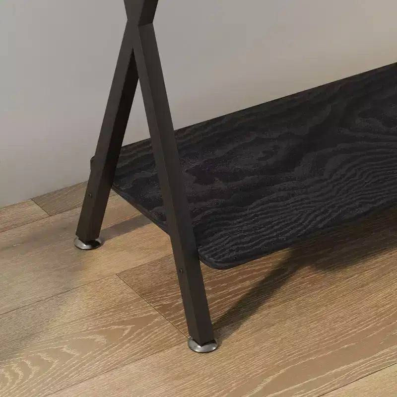 Tavolino Consolle Stretto con Mensole, Tavolo da Divano Rustico a 2 Livelli, Tavolo d'Ingresso per Corridoio, Soggiorno, Camera da Letto, Tavolino Contenitore Dietro il Divano