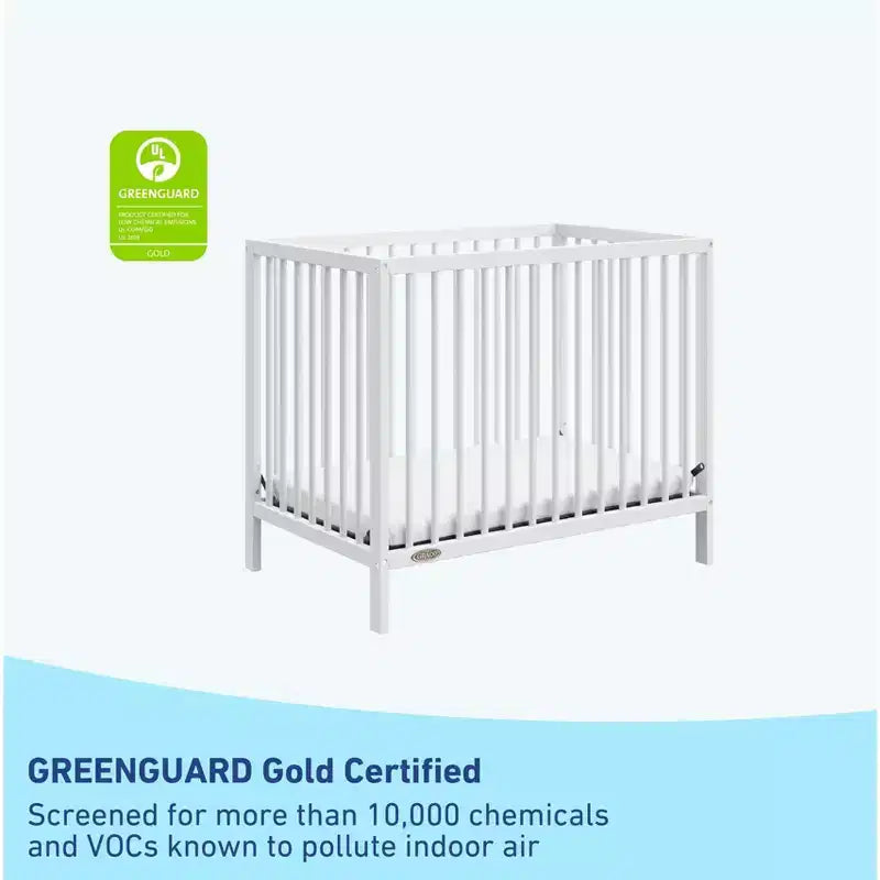 Mini culla convertibile 4-in-1 con materasso, 4 altezze regolabili, certificata GREENGUARD Gold