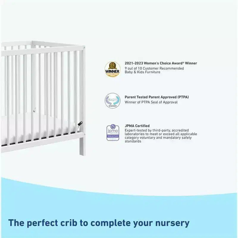 Mini culla convertibile 4-in-1 con materasso, 4 altezze regolabili, certificata GREENGUARD Gold